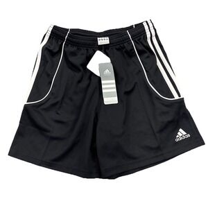 NWT ADIDAS Climalite Performance Soccer Shorts Womens S Stretch‎ Black 3 Stripe